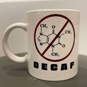 Decaf Molecule Chemistry Structure Ceramic Coffee Mug with Handle White 12 Oz